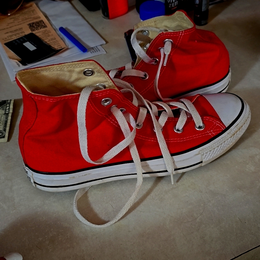 Red high top converse